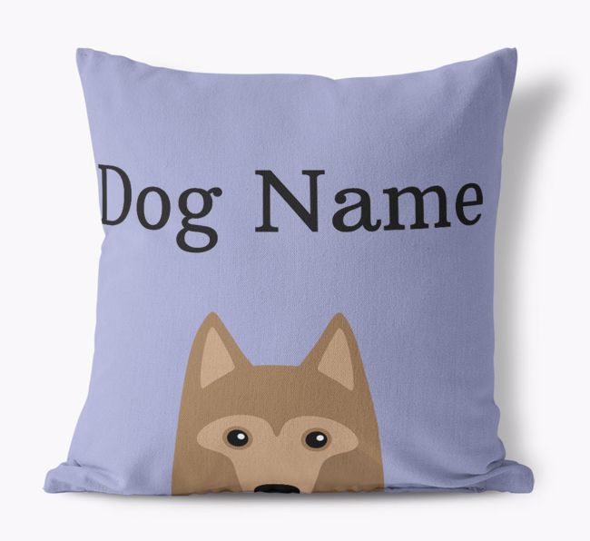 {dogsName}'s Icon & Name: Personalised {breedFullName} Canvas Cushion